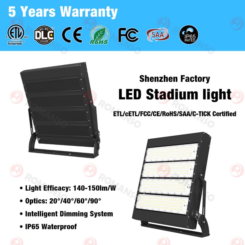 Luz de campo de arena de 1000W 150000LM 3000K-6500K para campo de rugby